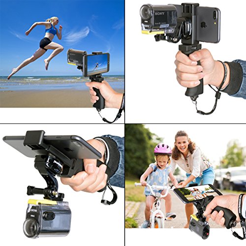 FantasealÂ® Grip per Fotografica d'azione Grip della fotocamera DSLR Selfie Stick Grip per Viaggio Grip per Sony Maniglia il supporto Stabilizzatore, con Clip per Smartphone (fino a schermo da 5,5 