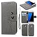 Price comparison product image S7 Edge Case Leather, Galaxy S7 Edge Cover Wallet Embossed Smile Love Design PU Leather Flip Case Detachable TPU Cover Magnetic Wallet with Card Slots & Wrist Strap Case for Samsung Galaxy S7 Edge - Gray