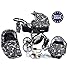 ALLIVIO, 3-in-1 Travel System with Baby Pram, Car Seat, Pushchair & Accessories, Black & Flowers