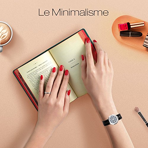 Jack & Rose Aroma Diffuser für Aromatherapie Duft Aromaöl Armband Damen Silber Leder mit 8 farbigen-Filzkreisen Geschenk für Sie - 6