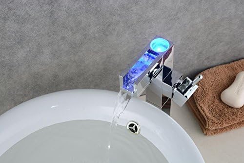 Bathroom Basin Taps All copper high-end fashion all-copper color temperature tricolor LED LIGHT basin faucet hydroelectric Sink Taps