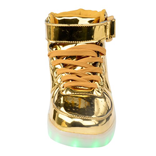 Gloria JR Frauen Mens High Top USB Aufladung LED Schuhe Blinkender Sneaker - 7