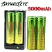 Produktbild Batterie OyedensNeue 4pcs 3.7v 5000mah 18650 Nachladbare Li-Ionbatterie + Doppelaufladeeinheit