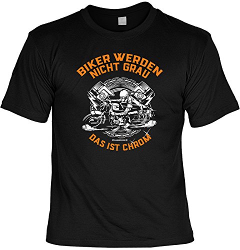 sabuy T-Shirt - Biker Werden Nicht Grau - Das ist Chrom - Lustiges Sprüche Shirt Als Geschenk für Motorradfahrer mit Humor sabuy T-Shirt - Biker Werden Nicht Grau - Das ist Chrom - Lustiges Sprüche Shirt Als Geschenk für Motorradfahrer mit Humor