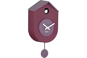 Karlsson Grato - Orologio da parete a cucù con pendolo oscillante, colore: Viola scuro e lavanda morbida