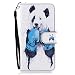 Produktbild iPhone 7 Hülle, Chreey [Lustige Tiere] Serie Bookstyle Leder Flip Case Schutzhülle / Etui / Cover [Boxen Panda] + Brieftasche Kartenfach Ständer Funktion