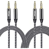 Audio Cable CSHope 3.5mm 2Pack Male to Male Nylon Braided Auxiliary Aux Stereo Cable (Black with Grey, 10ft + 3.3ft)