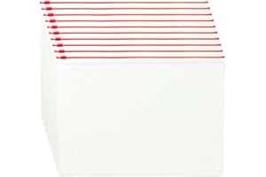 AOORY 10 carpetas de documentos A3 con cremallera, tamaño A3, carteras, archivos, sobres de bolsillo para facturas del hogar, recibos, importantes, color rojo