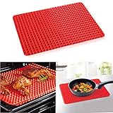 Malloom Pyramid Pan Non Stick Fat Reducing Silicone Cooking Mat Oven Baking Tray Sheets