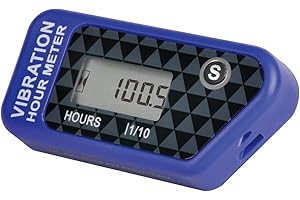 Yooreal Vibration Activated Hour Meter,Maintenance Intervals Reminder for Gas/Diesel Engine Powered Generator Compressor Motorcycle Snowblower Trailer Motor Grader Pressure washer. (Blue)