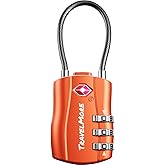 TSA Combination Lock with Cable for Suitcases and Travel Backpacks | Orange (1 pc.)