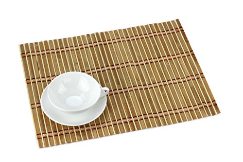 6 x Tischset / Platzset / Platzdeckchen / Tischmatte aus Bambus 40 x 30cm "Henry" (Natur)