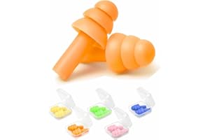 DAWOOWF Zatyczki do uszu, 5 par silikonowych zatyczki do uszu, zatyczki do uszu Basen, zatyczki do uszu z redukcją szumów spania, Pływać。