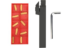 HILILAND MGEHR1616-2 100 mm - Estación de herramientas de torno CNC (10 unidades, MGMN200-G, portaherramientas de torneado de hoja