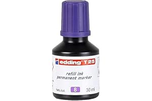 edding T 25 tinta de recarga para marcador permanente - violeta - 30 ml - con sistema dispensador de gotas, para rellenar rápidamente casi todos los marcadores permanentes edding