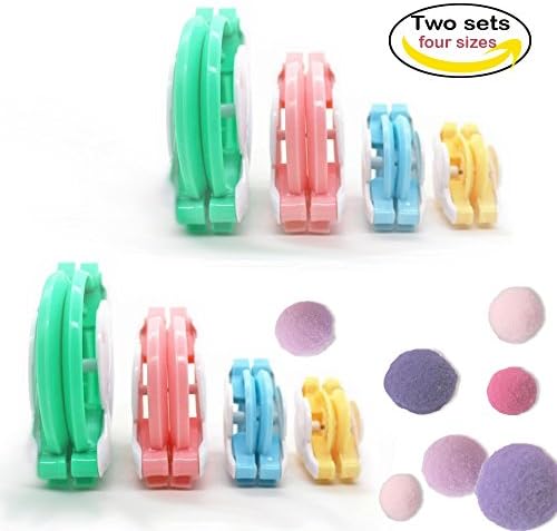 CSDSTORE 2× 4 Sizes Pompom Pom-pom Maker for Fluff Ball Weaver Needle Craft DIY Wool Knitting Craft Tool Set Decoration