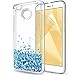 Produktbild LeYi Hülle Xiaomi Redmi 4X Glitzer Handyhülle mit HD Folie Schutzfolie,Cover TPU Bumper Silikon Flüssigkeit Treibsand Clear Schutzhülle für Case Xiaomi Redmi 4X Handy Hüllen ZX TS Blau