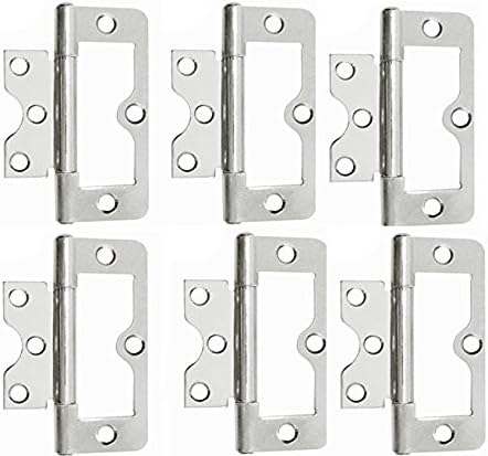 3 Pairs of Flush Hurl Door Hinges Zinc Plated 75mm (3")