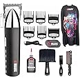 WMARK Ultra Premium Professional 9000 RPM 2 Speed Hair Clipper Set Zinc Alloy Body Digital Display 6 Guide Comb Taper Lever Cutting Cape Cleaning Brush Hair Brush Hair Sticker 180 min, Model 1