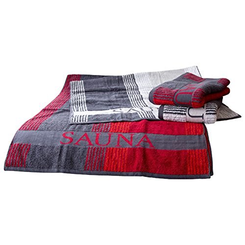 Exklusives XL Saunatuch 80 x 200 cm – 500g/m2 – Oeko Tex 100 – aus dem Hause Dyckhoff (anthrazit/weiß/grau) - 5