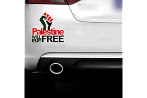 STICKERDEEN Palestine Will be Free – Freedom – Car Bumper/Bonnet/Window Vinyl Decal Sticker (3 Colour, Small - 13x14CM)