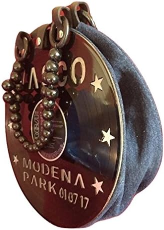 Vasco Rossi Modena Park 1 July 2017 – Bag made with Decal Sticker and Fabric or Pelli "DISCOBAG Worked And Perforated Discs – Handmade Made in Italy. Each piece is unique Poiche 'Puo' Have Differences also imperceptible, and for the craftsmanship, for Fabrics and for the Disc Used in the construction.