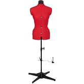 Adjustoform Sew Sew Simple 8 Parts Adjustable Dress Shape, Poppy Red Nylon Fabric, S