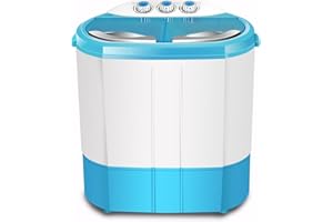 Gziztx Twin Tub Washing Machine Portable Mini Washing Machine with Spin Dryer, Timing Function, 4.5 KG Total Capacity, for Apartment College Dorms Camping Caravan RV