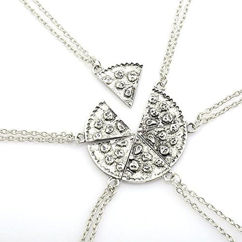 WANYAO 6 PCS/Set Fashion Designable Vintage Pizza Style Best Friend Friendship Pendant Necklaces (two colors)