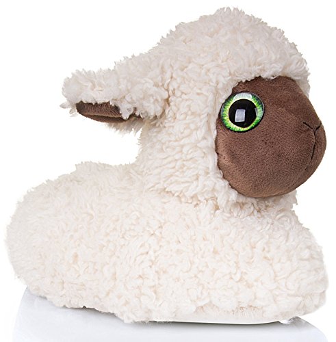 Chaussons Snuggles Clothing Cosy Novelty avec animaux en 3D, pour femme - Blanc - White Lamb,