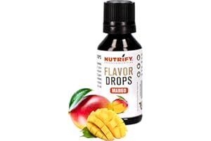 NUTRIFY Flavor Drops Mango 30 ml, Aromatropfen ohne Kalorien, mehr Mangogeschmack in Lebensmittel & Getränke, zuckerfrei, fettfrei, vegan, ohne künstliche Farbstoffe