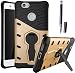Produktbild Huawei nova/G9(2016) Hülle mit Schwarz kapazitive Feder,ISENPENK Premium TPU+PC Ultra Slim Tough Rugged Hardcase with Built-in 360grad Drehung Kickstand Selbst Ständer 2in1 Stand Case,Wasserdicht Shockproof Anti Slip Stoßfest Back Cover Protection Tasche Schutzhülle für Huawei nova/G9(2016) 5.0Zoll-[gold]+Schwarz kapazitive Feder