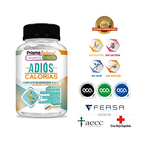 ADIÓS CALORIAS  Potente Bloqueador de Grasas y Carbohidratos - Para Una Pérdida de Peso Más Rápida y Efectiva - Salte de la Dieta Sin Remordimientos - 60 cápsulas de liberación rápida