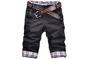 Onsoyours Homme Shorts Cargo Pantacourt Coton Multi Poches Loisirs 3/4 Short Slim Fit Casual Bermuda Chino Pantalon Court Eté