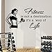 Produktbild Sport Wandtattoo Zitate Fitness ist kein Ziel Es ist eine Lebenseinstellung Vinyl Aufkleber Gym Fitness Gesundheit Sport Kunst Wandbild 104x53cm