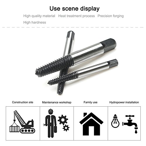 LESOLEIL Schraubenausdreher Screw Extractor Out Remover Stiftschraube Werkzeug 5 Pcs - 8