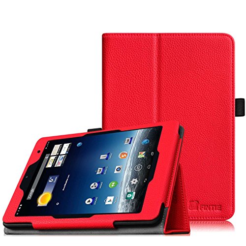 Fintie Medion Lifetab S7852 (MD 98625) / S7851 (MD 98675) Hülle Case - Folio Kunstleder Schutzhülle Tasche Cover Etui mit Ständerfunktion und Stylus-Halterung für MEDION LIFETAB S7852/S7851(19,9 cm 7,85") Tablet-PC, Rot