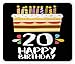 Produktbild WYICPLO 20th Birthday Mouse Pad, Vintage Cartoon Style Delicious Looking Party Cake with Candles on Black, Standard Size Rectangle Non-Slip Rubber Mousepad, Multicolor