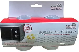 MTK HOUSEWARES LTD Microwave Essentials Boiled Egg Cooker, BPA-Free, Twin Pack with Removable Lids