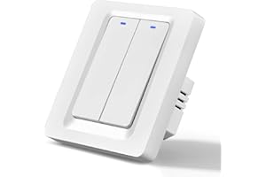 HNCY Interruptor Inteligente Alexa, Interruptor Pared WiFi, 86mm Interruptori Tactil luz pared Compatible con Smart Life/Tuya, 2 Gang 1 Vía Smart Switch, Conductor Neutro Necesario