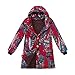 Produktbild TianWlio Jacken Parka Mäntel Herbst Winter Warme Jacken Strickjacken Damen Winter Warm Outwear Blumendruck Mit Kapuze Taschen Vintage Übergröße Mäntel rot XXXL