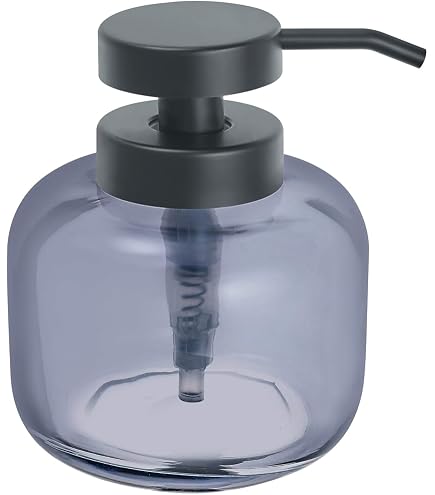 COSMIC Lido Seifenspender – 300 Ml, Glas & Kunststoff, Rauchgrau, Rundes Design, Für Bad & Küche