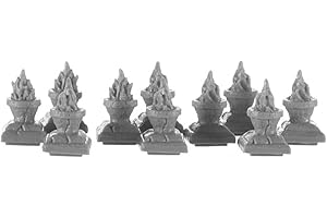 Pechetruite 10 x Brazier Pillar Tops Crocodile - Reaper Bones Miniatura para Juego de rol Guerra - 77732