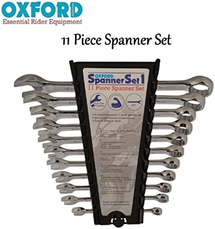 OX158 OXFORD SPANNER SET Motorcycle Motorbike Scooter Bike 11 Piece Spanner Socket Ratchet Repair Tool Kit 6-17mm & 19mm - N/A - One