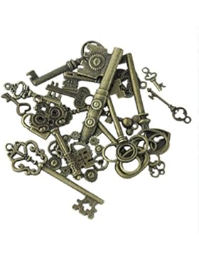 18pcs Retro Schlüssel Anhänger Schmuck Deko Für Halskette Kette DIY Antike Bronze Mischartauftrag Schlüsselcharme...