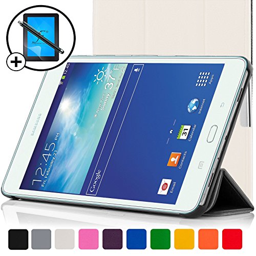 Forefront Cases® Samsung Galaxy Tab E Lite 7.0 SM-T113 Leder Hülle Schutzhülle Tasche Smart Case Cover Stand - Rundum-Geräteschutz und intelligente Auto Schlaf / Wach Funktion inkl. Eingabestift und Displayschutz