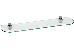 IB-STYLE ib style® Étagère murale en verre |6mm | incl. Clip CUCALE argenté| 8 diménsions | 2 designs| clair | 90 x 15 cm