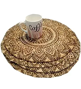 Night Dreams Osric Skylight Fab Jute Printed Round Placemats (jut1139, 35cm) - Set of 4