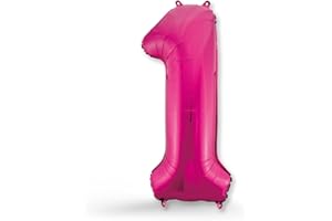 FUNXGO® Ballon Géant Numéro 1 Pink - Ballon decoration anniversaire 1 an - deco anniversaire 1 an fille ou garcon - Gonflables à l'Hélium - Idéal pour Fêtes Bébé - Ballon 1 Pink