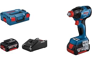 Bosch Professional 18V System boulonneuse sans-fil GDX 18V-210 C (couple maxi de 210 Nm, avec 2 batteries GBA 18V 5.0Ah, chargeur rapide GAL 18V-40, L-BOXX)